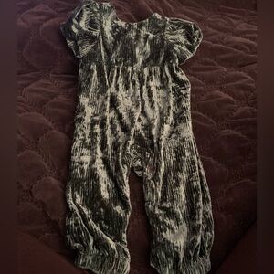Green Cat and Jack velvety forest/ deep green baby girl jumper